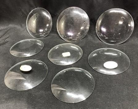 Clock parts - 8 Vintage Convex Curved Dome Glass Clock Faces, Glass Replacement Parts Lot C, by The Old Grainery (Clear, c...