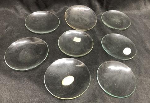 Clock parts - 8 Vintage Convex Curved Dome Glass Clock Faces, Glass Replacement Parts Lot C, by The Old Grainery (Clear, c...