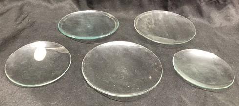 5 Vintage Convex Curved Dome Glass Clock Faces, Glass Replacement Parts Lot F,