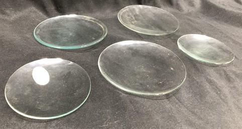 5 Vintage Convex Curved Dome Glass Clock Faces, Glass Replacement Parts Lot F,