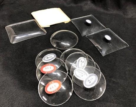 Clock parts - 12 Vintage Convex Curved Dome Glass Clock Faces, Glass Replacement Parts Lot G, by The Old Grainery (Baby be...