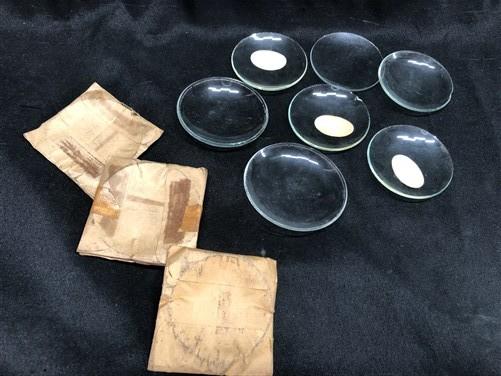 12 Vintage Convex Curved Dome Glass Clock Faces, Glass Replacement Parts Lot H,