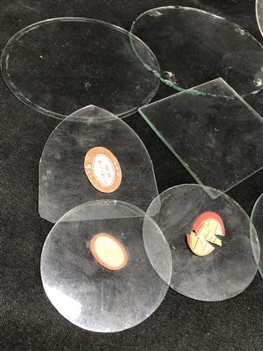 10 Vintage Glass Clock Faces, NOS Vintage Glass Replacement Parts Lot I,