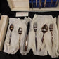 Flat ware - Oneida Community Flight Silverplate, NIB Silverware Place Setting, Serving Set by The Old Grainery (51 pieces,...