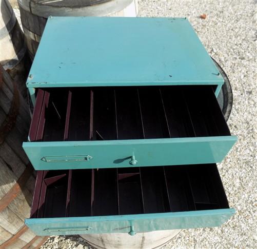 File Cabinet - 2 Drawer Watch Part Metal File Cabinet, Vintage Organizer, Craft Part Storage E, by The Old Grainery (2 dra...