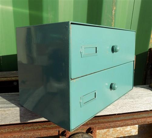 2 Drawer Watch Part Metal File Cabinet, Vintage Organizer, Craft Part Storage G,