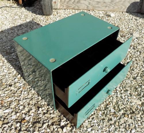 2 Drawer Watch Part Metal File Cabinet, Vintage Organizer, Craft Part Storage G,