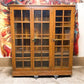 Oak Bookcase, Vintage China Cabinet Kitchen Cabinet, Display Case 3 Door Cabinet