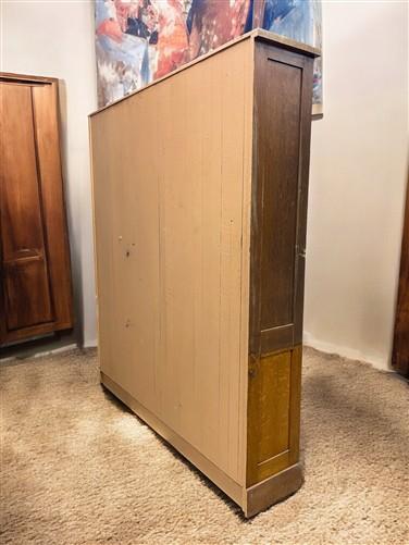 Oak Bookcase, Vintage China Cabinet Kitchen Cabinet, Display Case 3 Door Cabinet