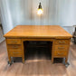 Desk - 5' Oak Partner Desk, Vintage Executive Wooden Desk, Teacher's Mid Century Desk by The Old Grainery (5' Desk, Comput...