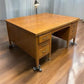 Desk - 5' Oak Partner Desk, Vintage Executive Wooden Desk, Teacher's Mid Century Desk by The Old Grainery (5' Desk, Comput...