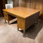 Desk - 5' Oak Partner Desk, Vintage Executive Wooden Desk, Teacher's Mid Century Desk by The Old Grainery (5' Desk, Comput...