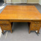 Desk - 5' Oak Partner Desk, Vintage Executive Wooden Desk, Teacher's Mid Century Desk by The Old Grainery (5' Desk, Comput...