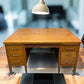 Desk - 5' Oak Partner Desk, Vintage Executive Wooden Desk, Teacher's Mid Century Desk by The Old Grainery (5' Desk, Comput...