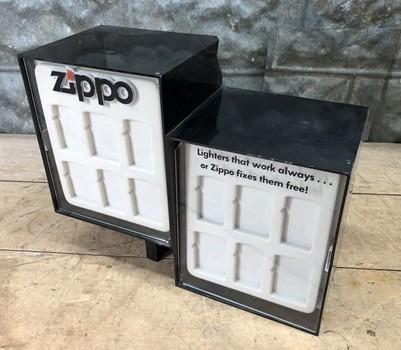Zippo Lighter Countertop Display Case, Vintage Zippo Retail Display Advertising