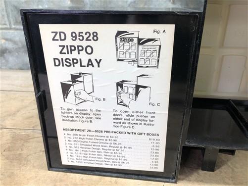 Zippo Lighter Countertop Display Case, Vintage Zippo Retail Display Advertising