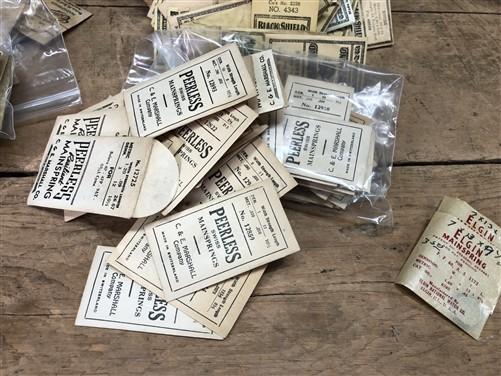 Watch parts - Watch Mainsprings Lot, NOS Watch Component Movement Parts, Replacement Parts, by The Old Grainery (black shi...