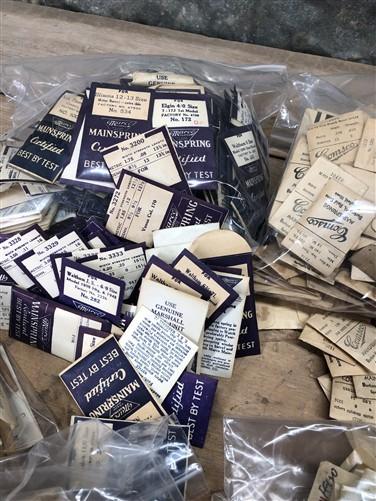 Watch parts - Watch Mainsprings Lot, NOS Watch Component Movement Parts, Replacement Parts, by The Old Grainery (black shi...