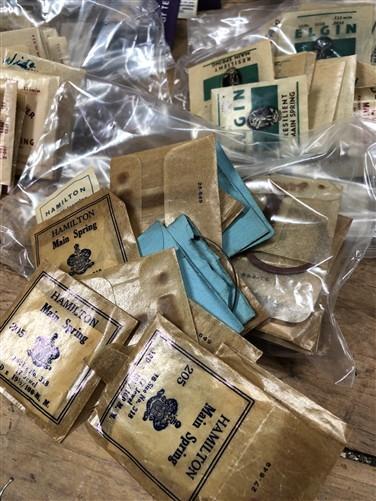 Watch parts - Watch Mainsprings Lot, NOS Watch Component Movement Parts, Replacement Parts, by The Old Grainery (black shi...
