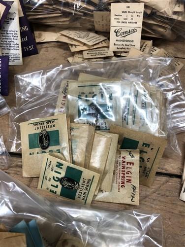 Watch parts - Watch Mainsprings Lot, NOS Watch Component Movement Parts, Replacement Parts, by The Old Grainery (black shi...