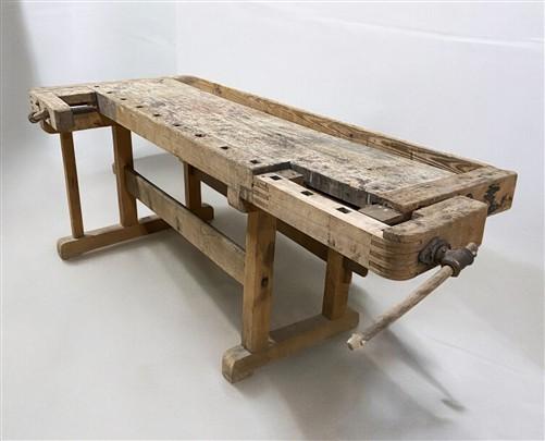 Workbench - Rustic Work table, Vintage Carpenter's Workbench, Woodworking Console Table, Q by The Old Grainery (Carpenter...