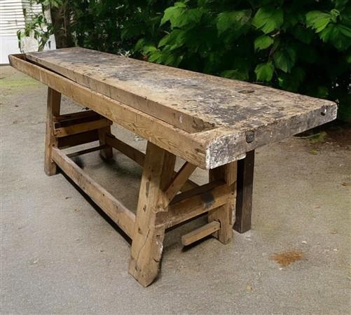 Workbench - Rustic Work table, Vintage Carpenter's Workbench, Woodworking Console Table, R by The Old Grainery (Carpenter...