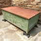 Heavy Duty Workbench, Vintage Rustic Work Table, Factory Work Table Cabinet, A