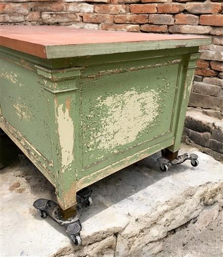 Heavy Duty Workbench, Vintage Rustic Work Table, Factory Work Table Cabinet, A