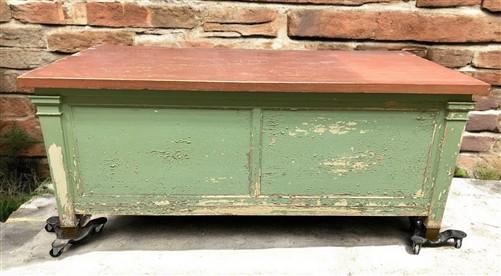 Heavy Duty Workbench, Vintage Rustic Work Table, Factory Work Table Cabinet, A
