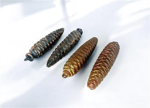 Cuckoo Clock Cast Iron Pine Cone Weight Lot 320 ET Unmarked Vintage Clock Parts