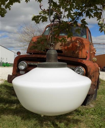 light fixture - Church Hanging Light Fixture, Pendant School Globe, Architectural Salvage A14, by The Old Grainery (ceilin...
