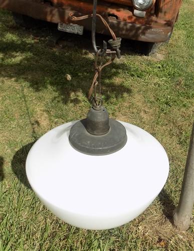 light fixture - Church Hanging Light Fixture, Pendant School Globe, Architectural Salvage A14, by The Old Grainery (ceilin...