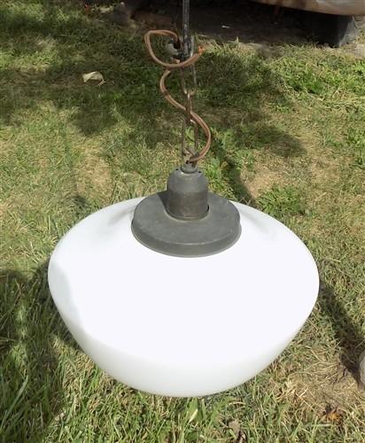 light fixture - Church Hanging Light Fixture, Pendant School Globe, Architectural Salvage A14, by The Old Grainery (ceilin...