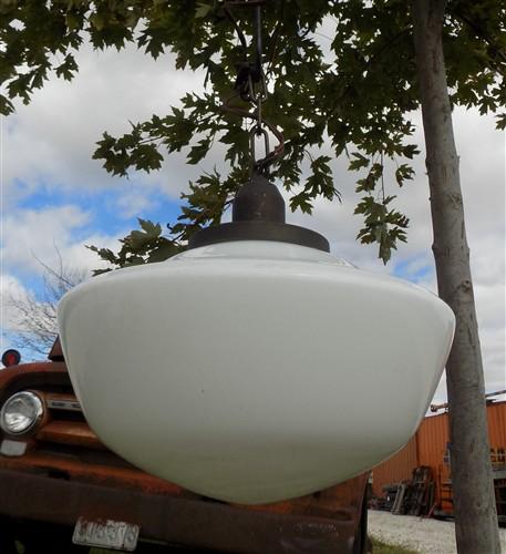light fixture - Church Hanging Light Fixture, Pendant School Globe, Architectural Salvage A14, by The Old Grainery (ceilin...