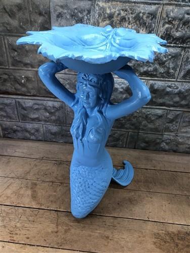 Mermaid Birdbath, Cast Aluminum Statue, Nautical, Pool Beach Decor, Mermaid H