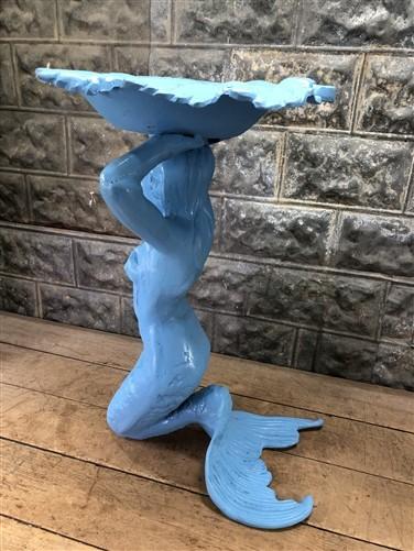 Mermaid Birdbath, Cast Aluminum Statue, Nautical, Pool Beach Decor, Mermaid H