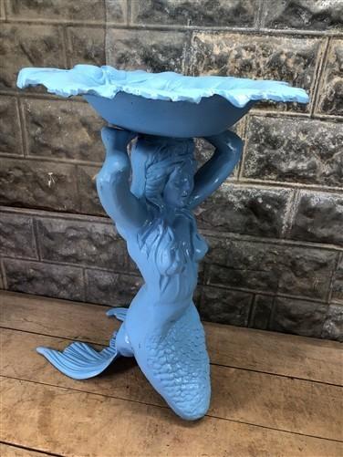 Mermaid Birdbath, Cast Aluminum Statue, Nautical, Pool Beach Decor, Mermaid H