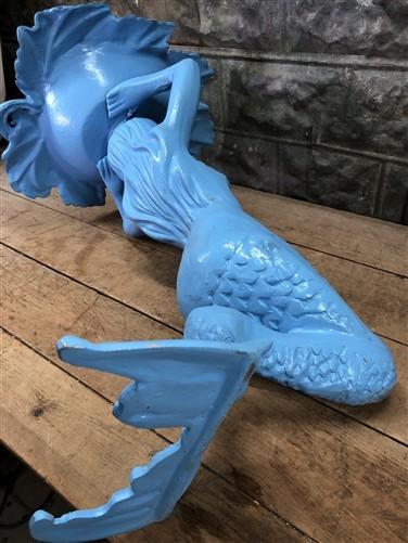 Mermaid Birdbath, Cast Aluminum Statue, Nautical, Pool Beach Decor, Mermaid H