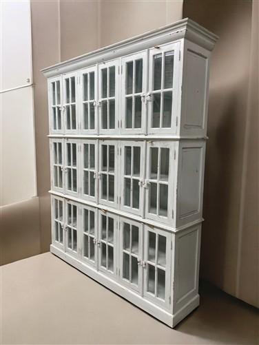 Triple Stack Bookcase, White Kitchen Hutch Cabinet, Kitchen Storage, Cupboard A3