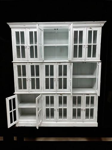 Triple Stack Bookcase, White Kitchen Hutch Cabinet, Kitchen Storage, Cupboard A3