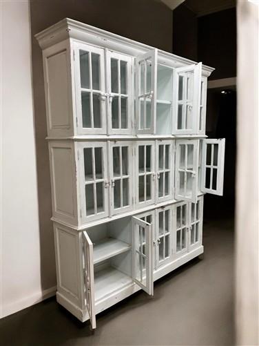 Triple Stack Bookcase, White Kitchen Hutch Cabinet, Kitchen Storage, Cupboard A3