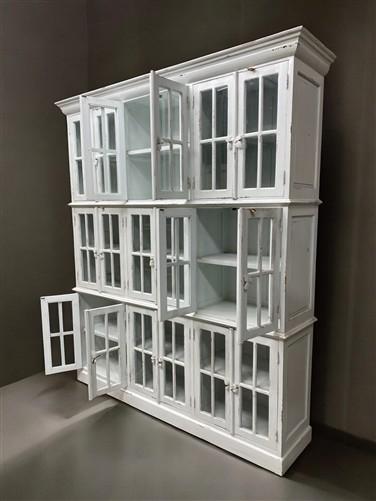 Triple Stack Bookcase, White Kitchen Hutch Cabinet, Kitchen Storage, Cupboard A3