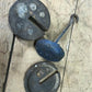 Round Hanging Small Scale Weights, Vintage Metal Industrial Fairbanks Morse A83,