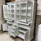 Kitchen Hutch Cabinet - Curved Door White Wood Kitchen Hutch Cabinet, Pantry Cupboard, Storage, J by The Old Grainery (Bac...