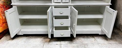 Kitchen Hutch Cabinet - Curved Door White Wood Kitchen Hutch Cabinet, Pantry Cupboard, Storage, J by The Old Grainery (Bac...