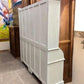 Kitchen Hutch Cabinet - Curved Door White Wood Kitchen Hutch Cabinet, Pantry Cupboard, Storage, J by The Old Grainery (Bac...