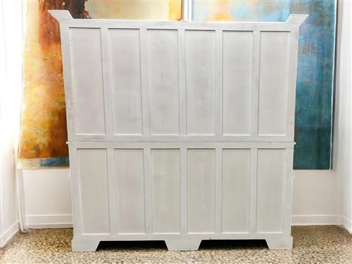 Kitchen Hutch Cabinet - Curved Door White Wood Kitchen Hutch Cabinet, Pantry Cupboard, Storage, J by The Old Grainery (Bac...
