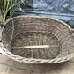 Oval Wicker Basket, Vintage German Woven Rattan Basket, Storage Organizer A15,