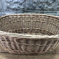 Oval Wicker Basket, Vintage German Woven Rattan Basket, Storage Organizer A15,