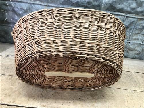 Oval Wicker Basket, Vintage German Woven Rattan Basket, Storage Organizer A15,